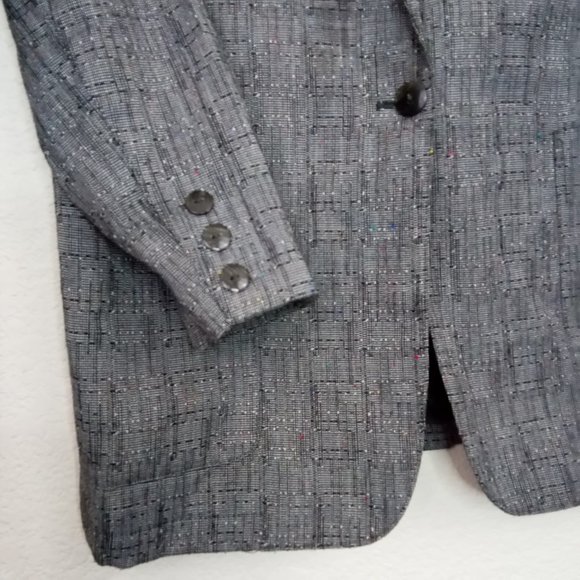 SPETTRO Men's Grey Woven Textured Buttoned Blazer - Picture 7 of 14